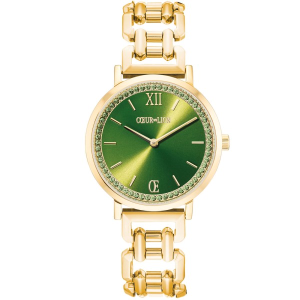 Coeur De Lion Uhr Rund Sparkling Fabulous Green Statement Gold