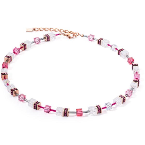 GeoCUBE® Halskette Iconic Nature Pink-Weiß