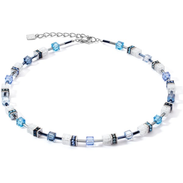 GeoCUBE® Iconic Nature Blau-Weiß Halskette